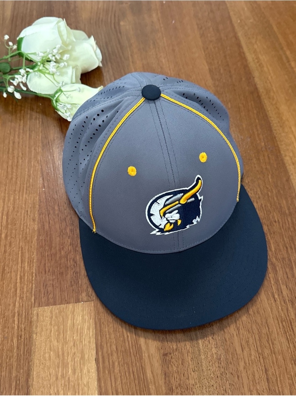 Gray and Navy Cap with Yellow Accents - Men’s Hat